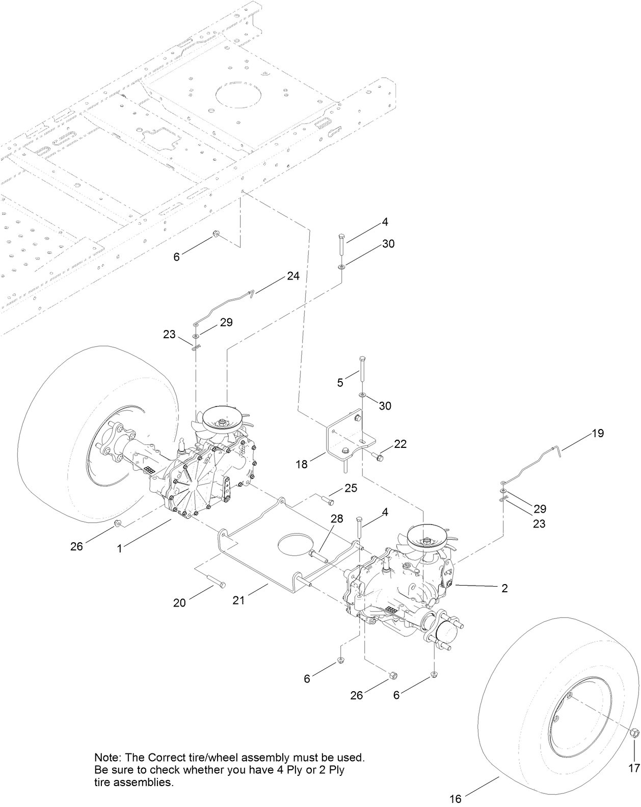 Hydro Transaxle Drive and Rear Wheel Assembly