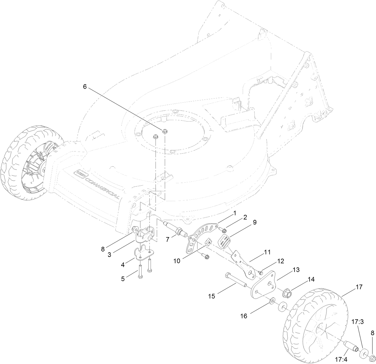 Front Wheel and Height-of-Cut and Assembly