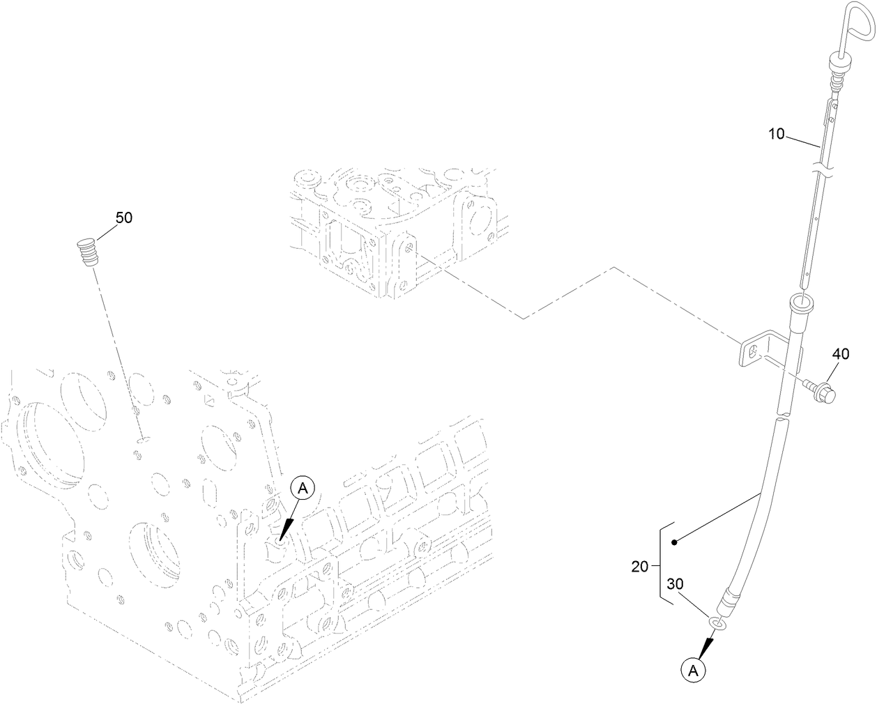 Oil Dipstick and Guide Assembly