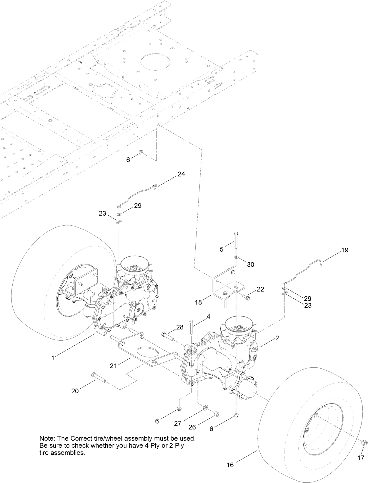 Hydro Transaxle Drive and Rear Wheel Assembly