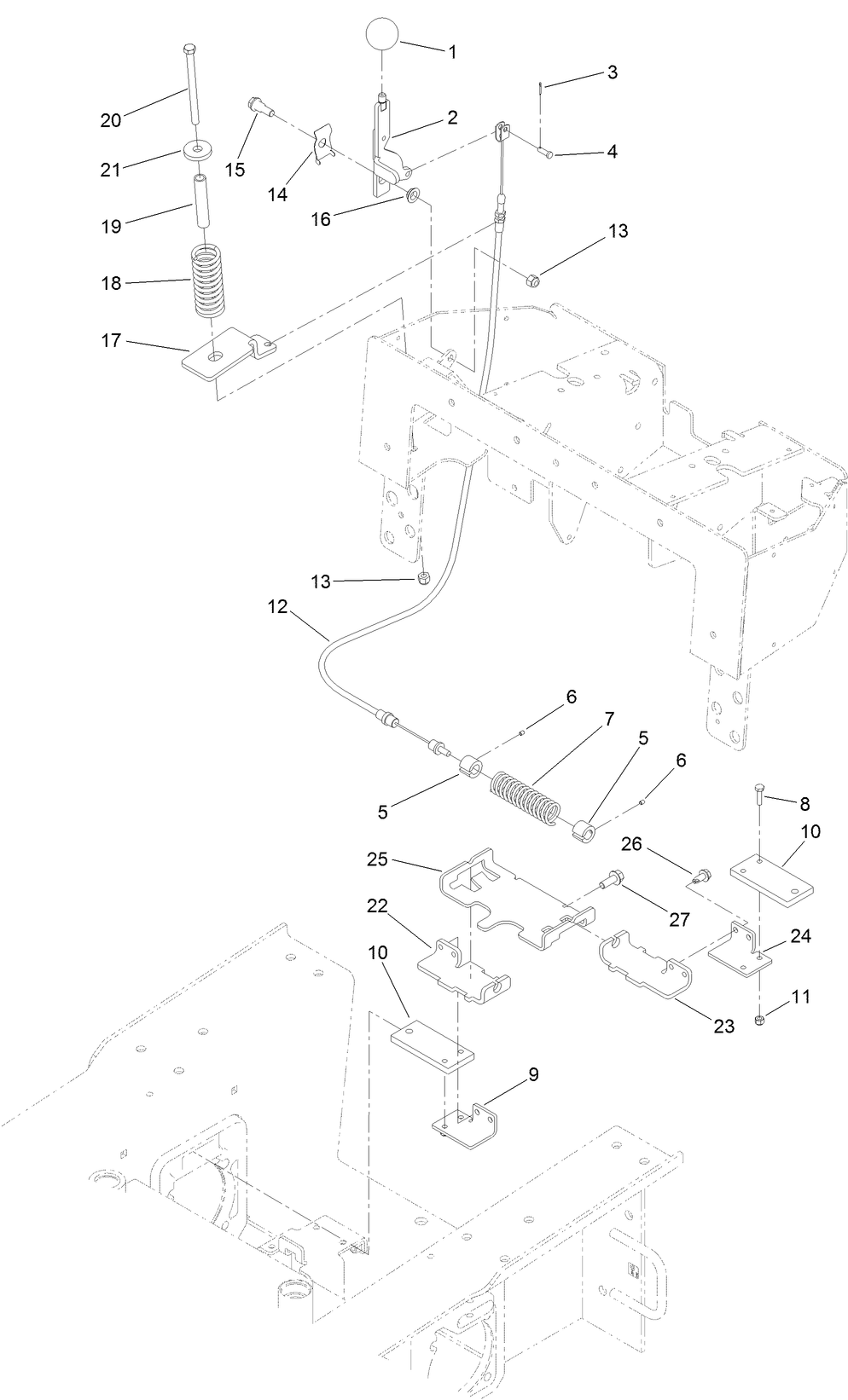 Brake Handle and Bracket Assembly