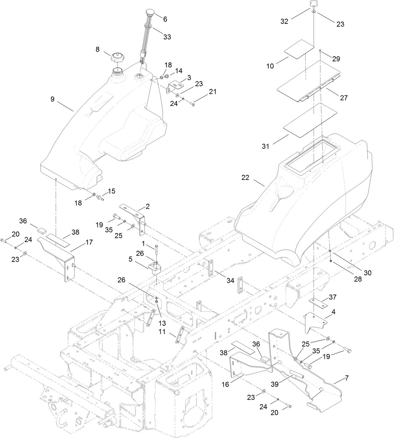 Fuel Tank and Storage Pod Assembly