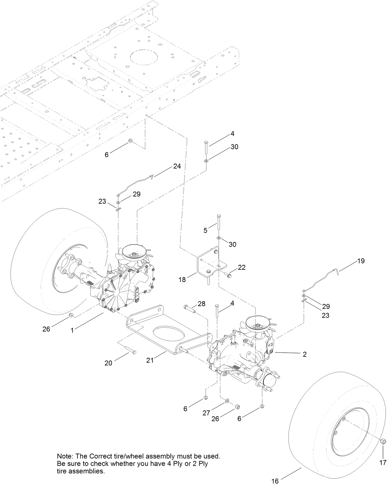 Hydro Transaxle Drive and Rear Wheel Assembly