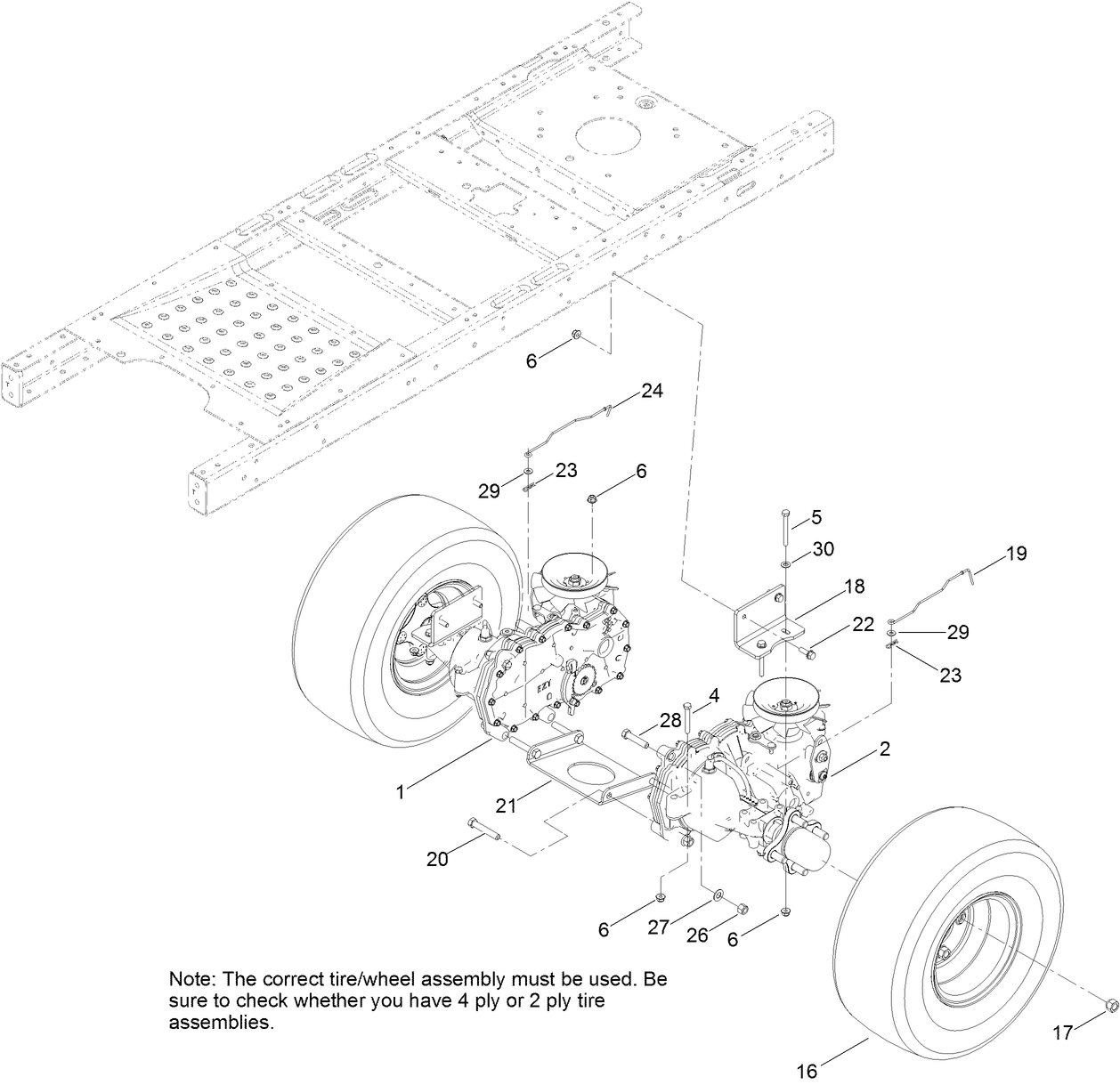 Hydro Transaxle Drive and Rear Wheel Assembly