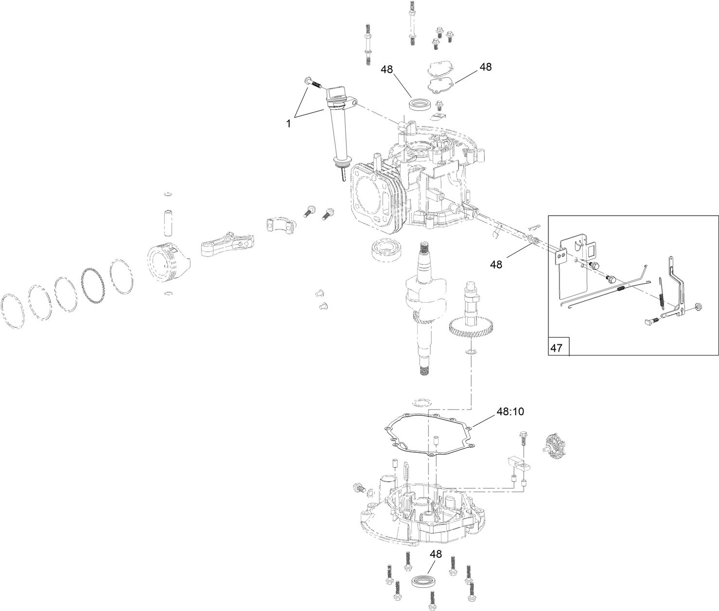 Dipstick and Gasket Assembly  Engine Assembly No. 120-4412