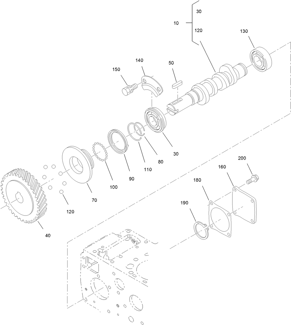 Fuel Camshaft and Governor Shaft ASM
