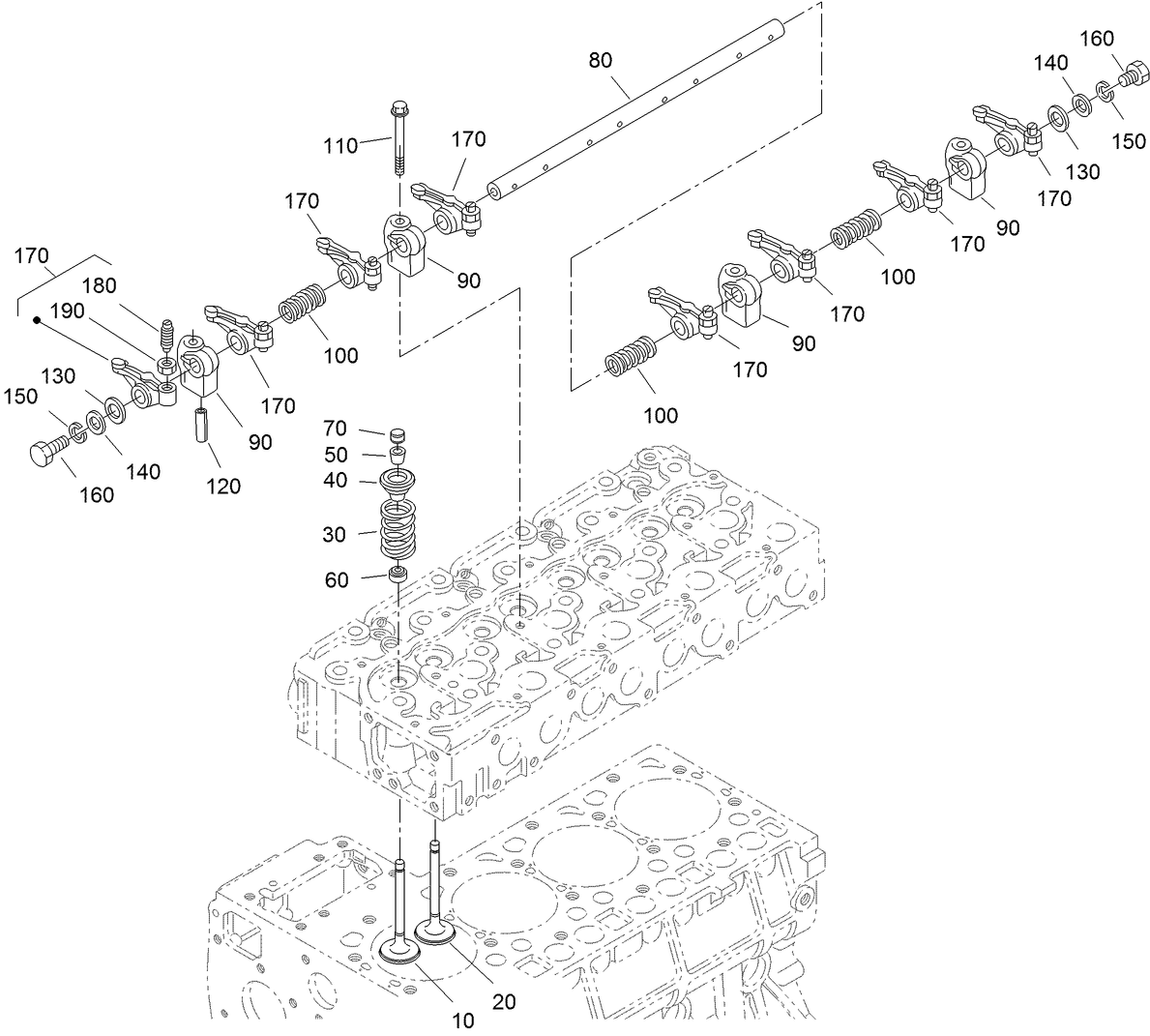 Valve and Rocker Arm ASM