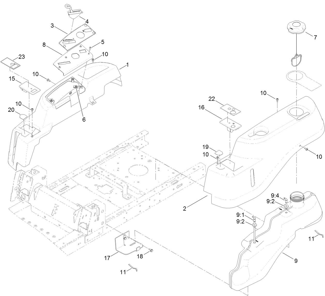 Body Styling and Fuel Tank Assembly