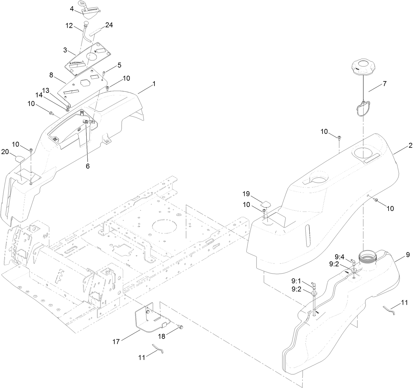 Body Styling and Fuel Tank Assembly