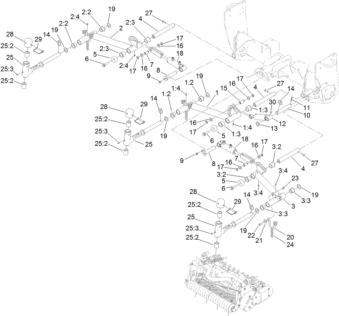 No. 1, No. 4 and No. 5 Lift Arm Assembly