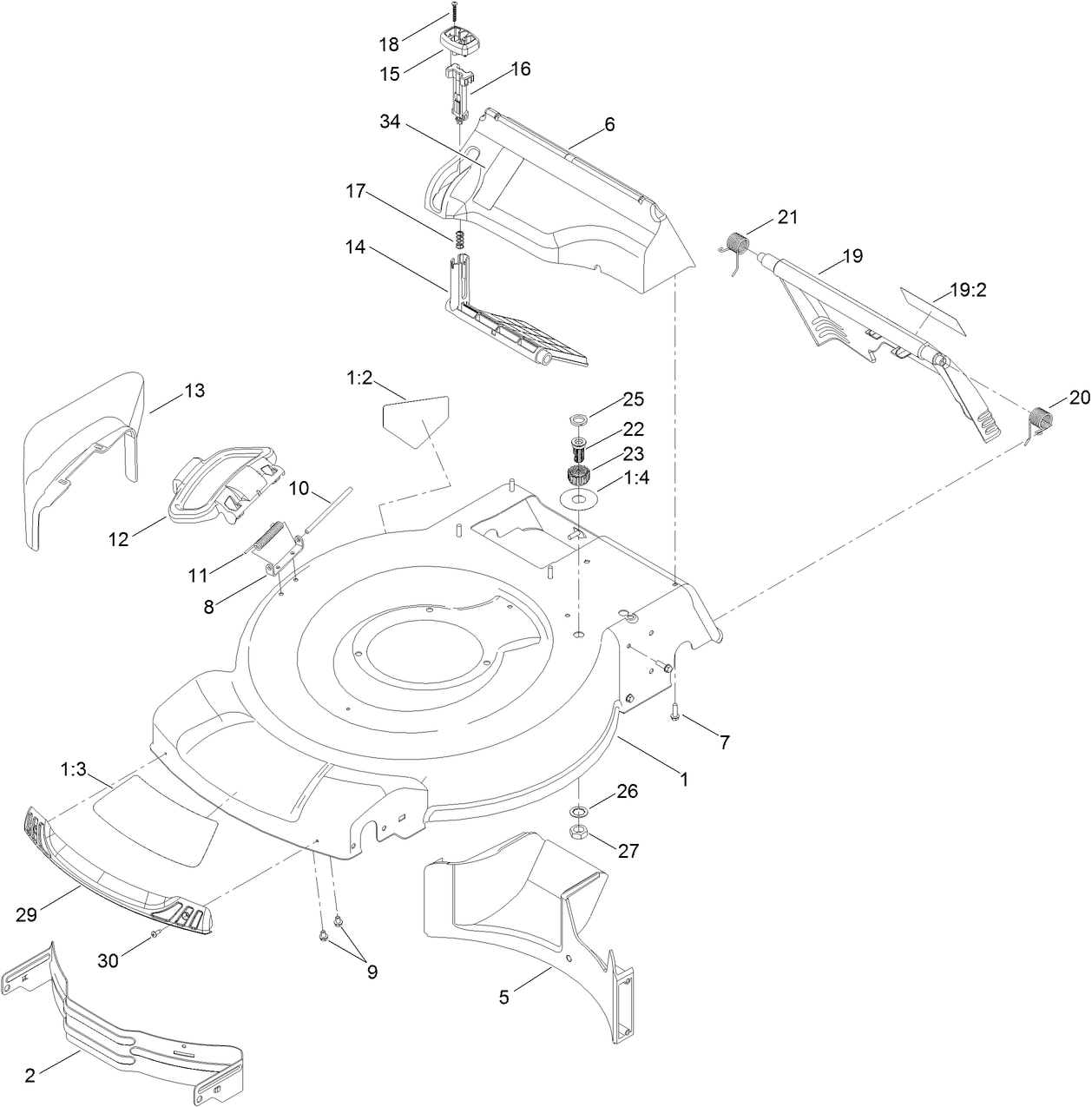 Deck, Side Chute and Rear Door Assembly