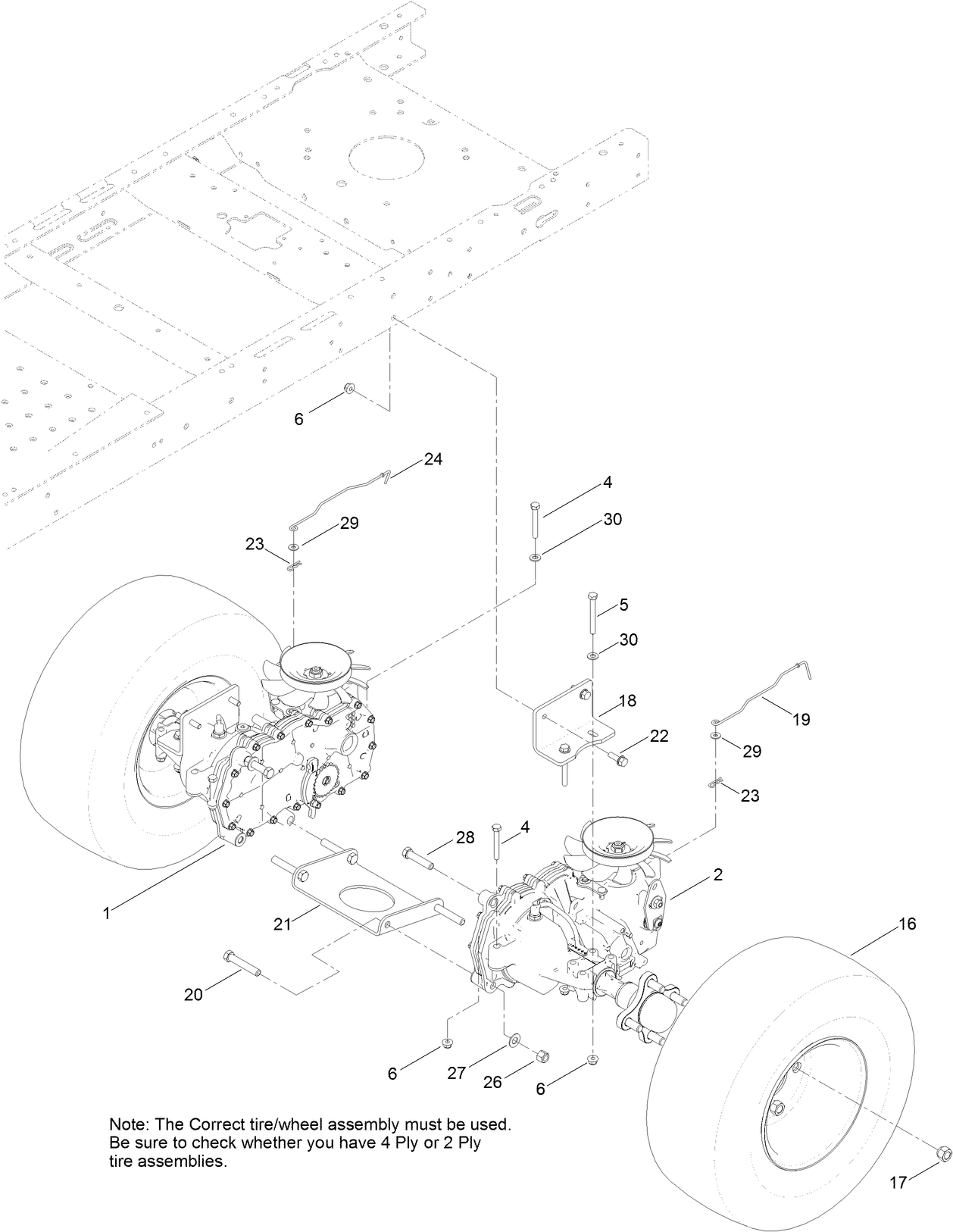 Hydro Transaxle Drive and Rear Wheel Assembly