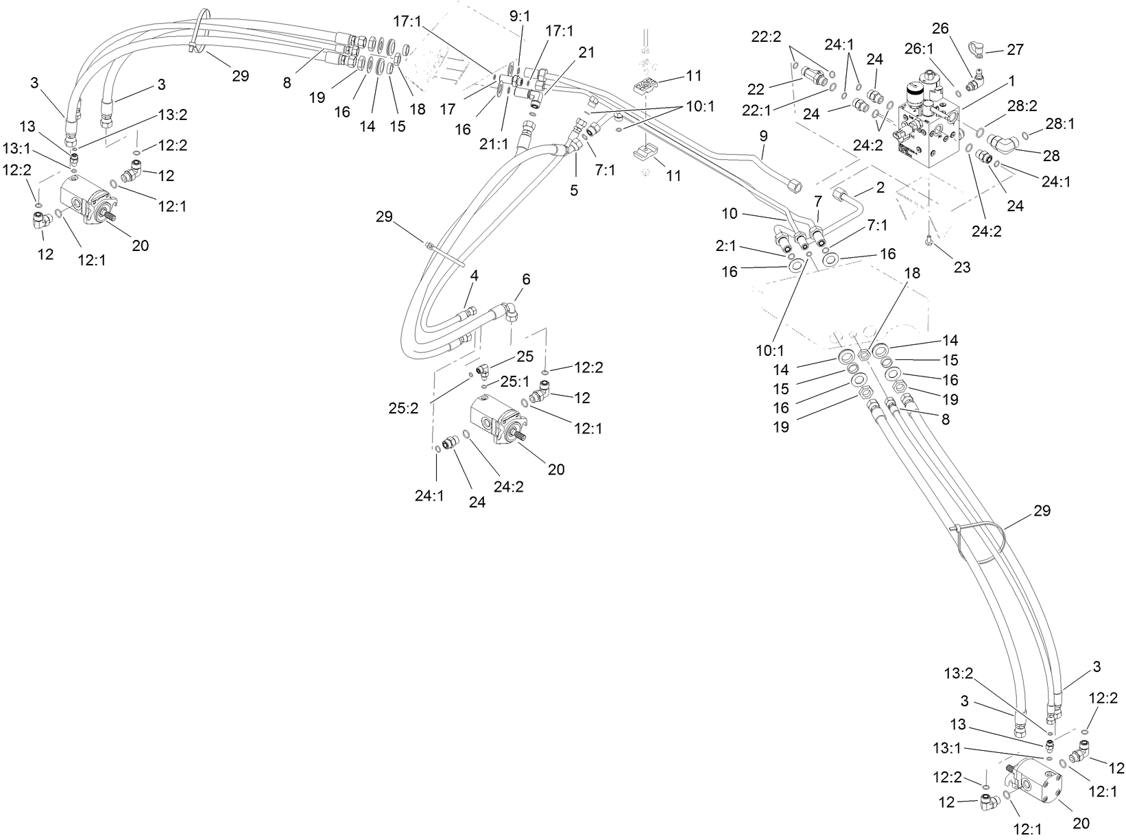 Front Mow Hydraulic Circuit Assembly
