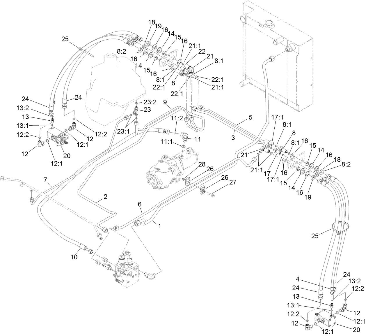 Rear Hydraulic Mow Ciruit Assembly