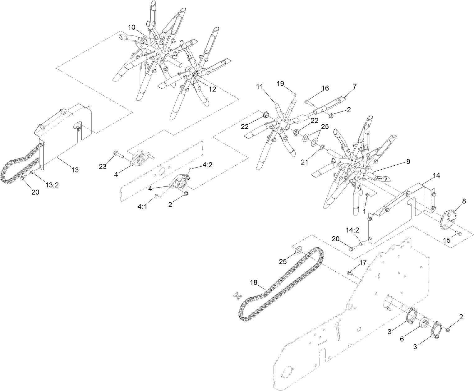 Tine Wheel Drive Assembly