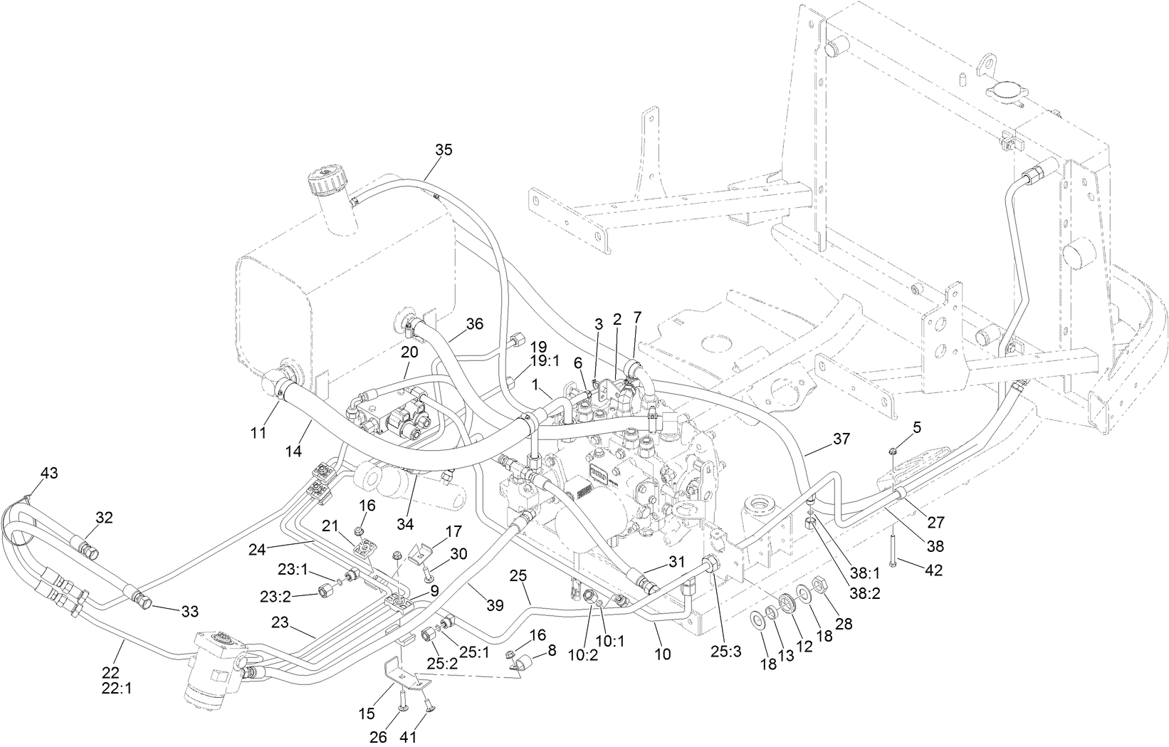 4 Wheel Drive Hydraulic Hose Assembly