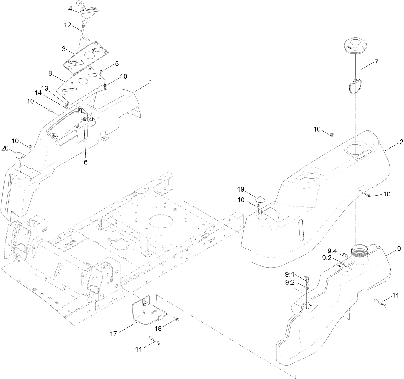 Body Styling and Fuel Tank Assembly
