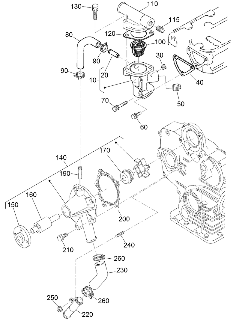 Thermostat and Water Pump Assembly