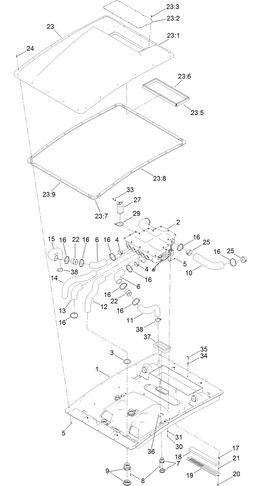 Mixing Box and Vent Hose Assembly