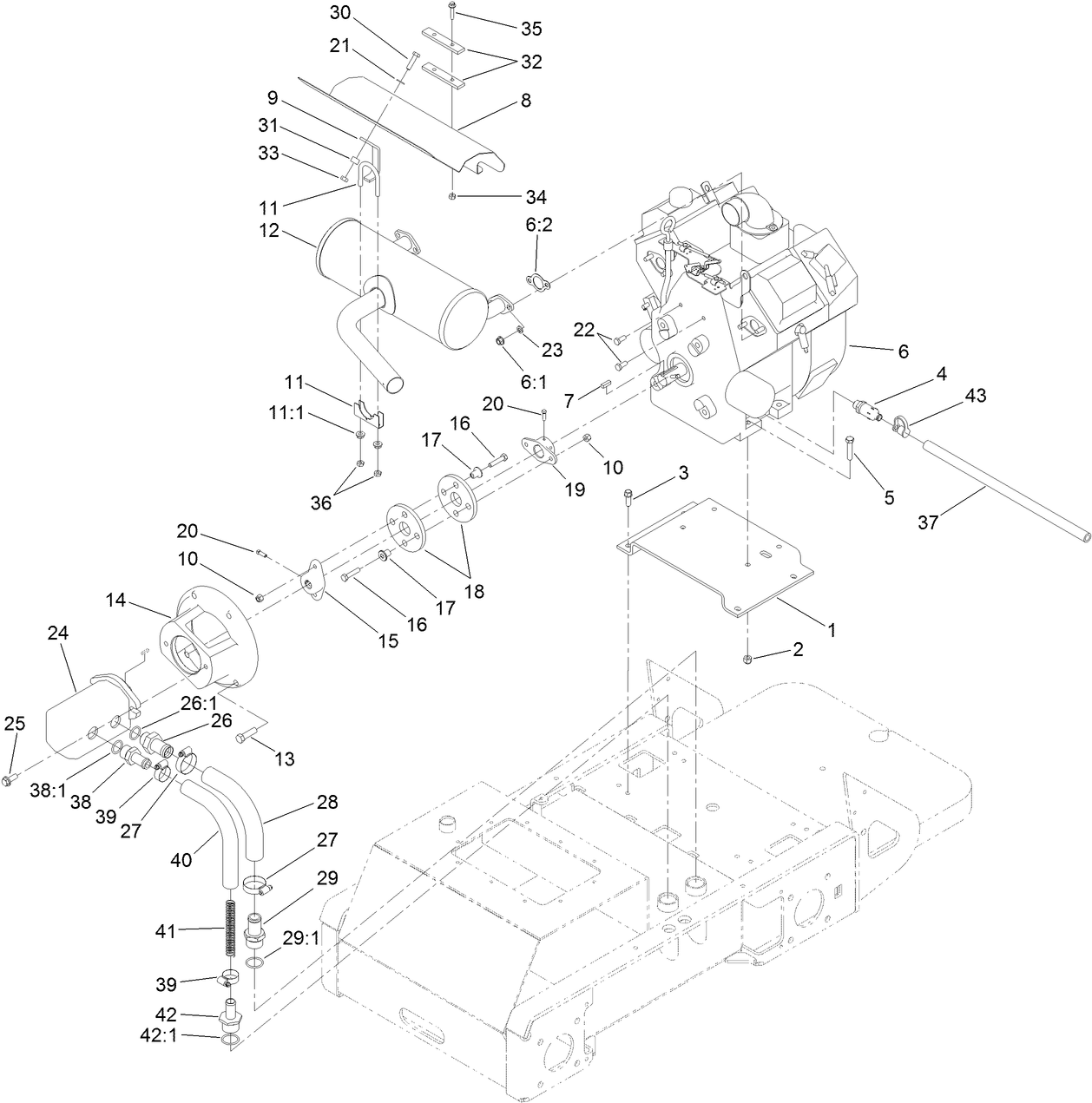 Engine and Hydraulic Pump Assembly