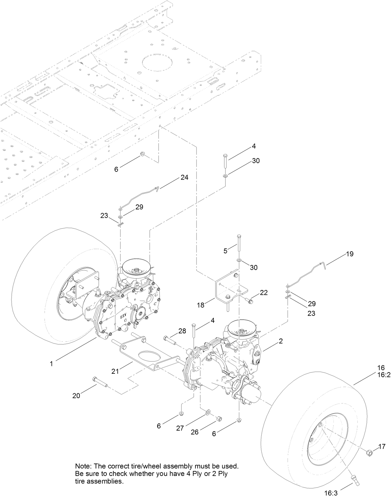 Hydro Transaxle Drive and Rear Wheel Assembly