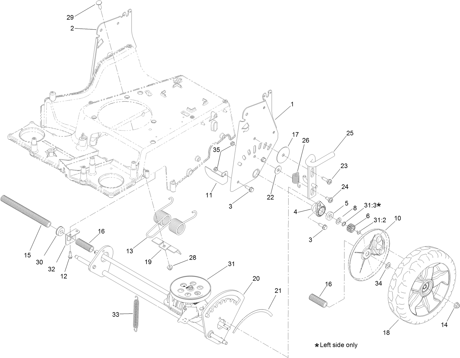 Traction and Height-of-Cut Assembly