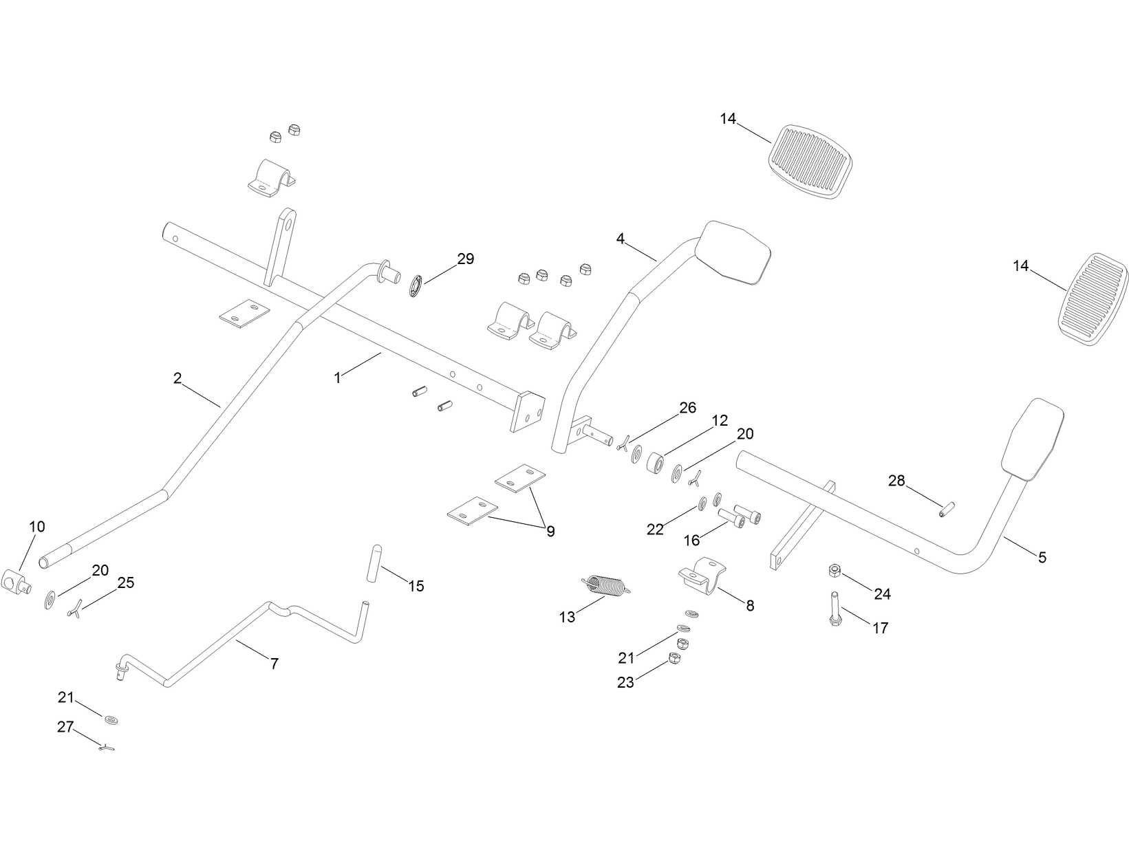 Operation-Travel Pedal Assembly
