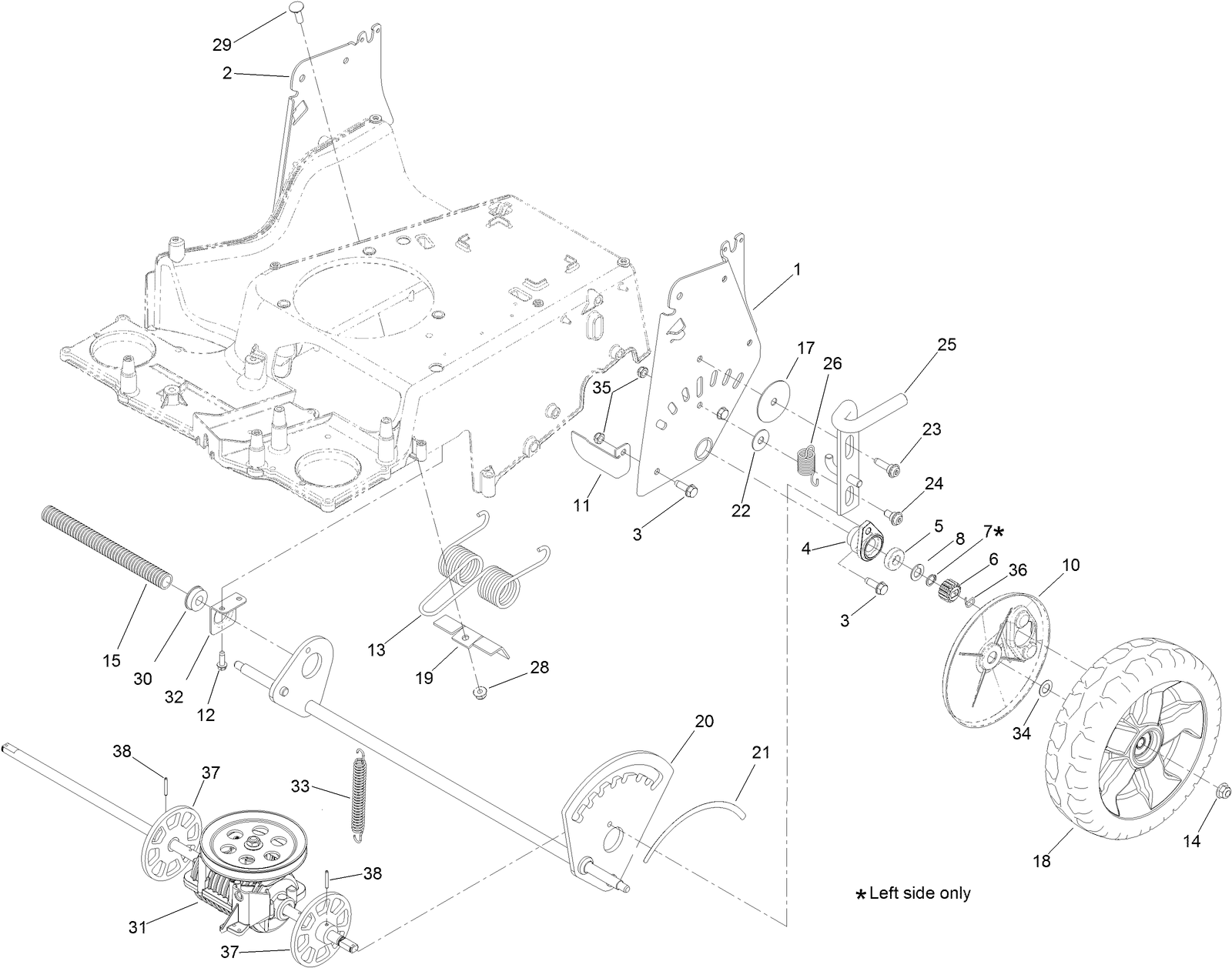 Traction and Height-of-Cut Assembly