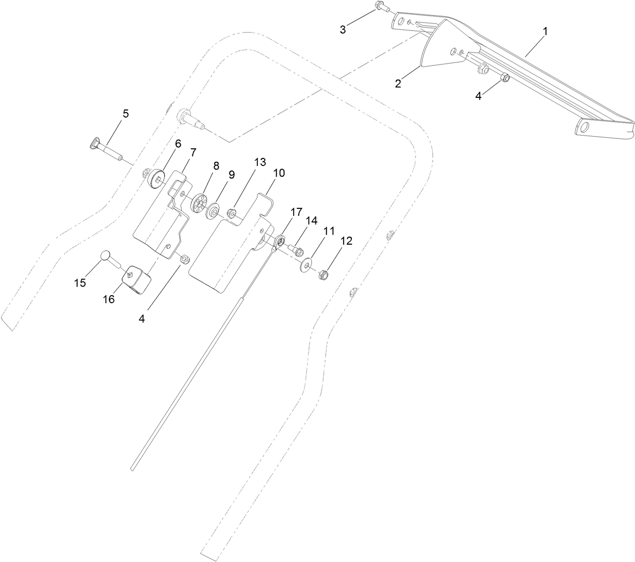Brake Cable and Control Bar Assembly
