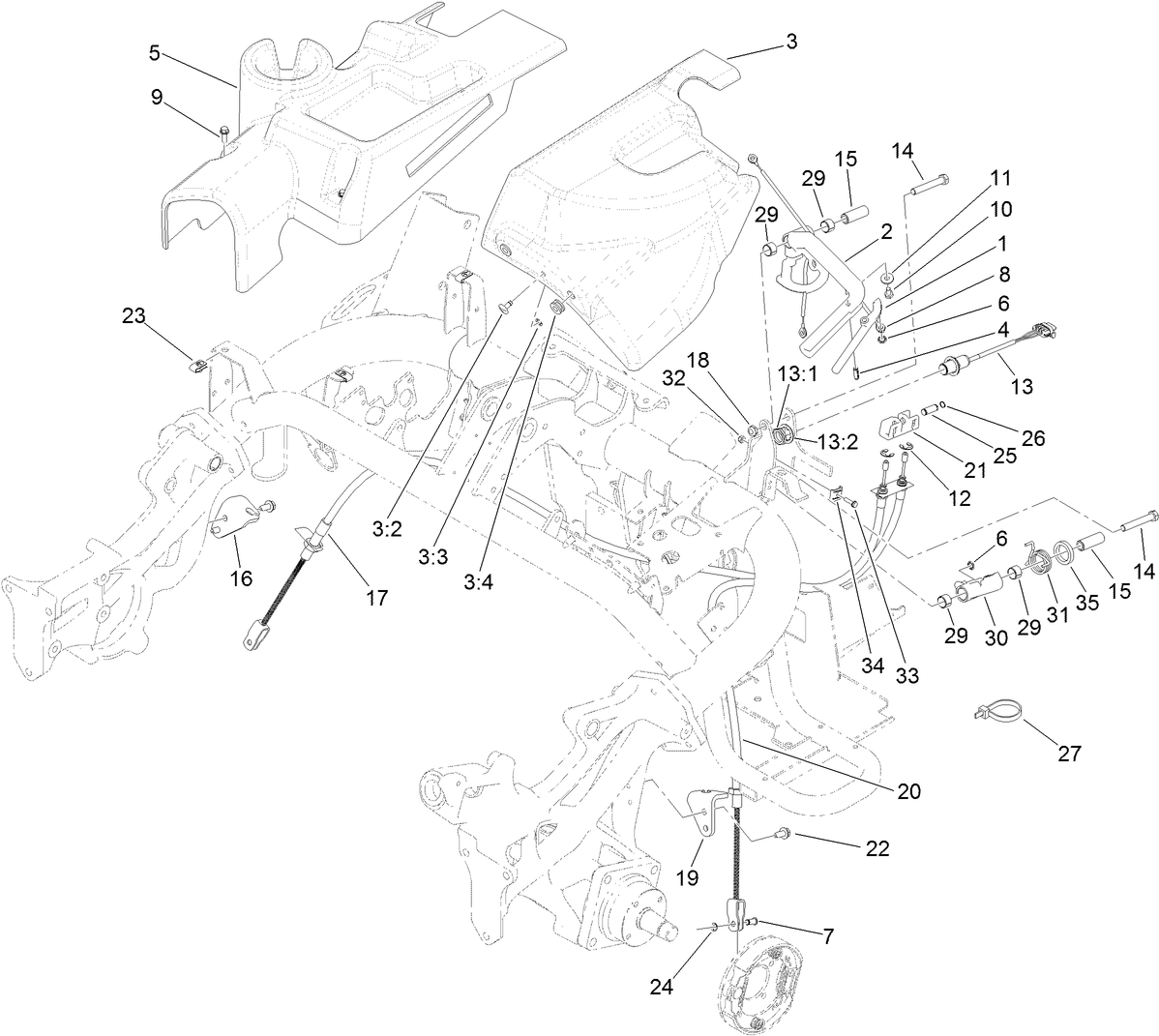 Brake Cable and Lever Assembly