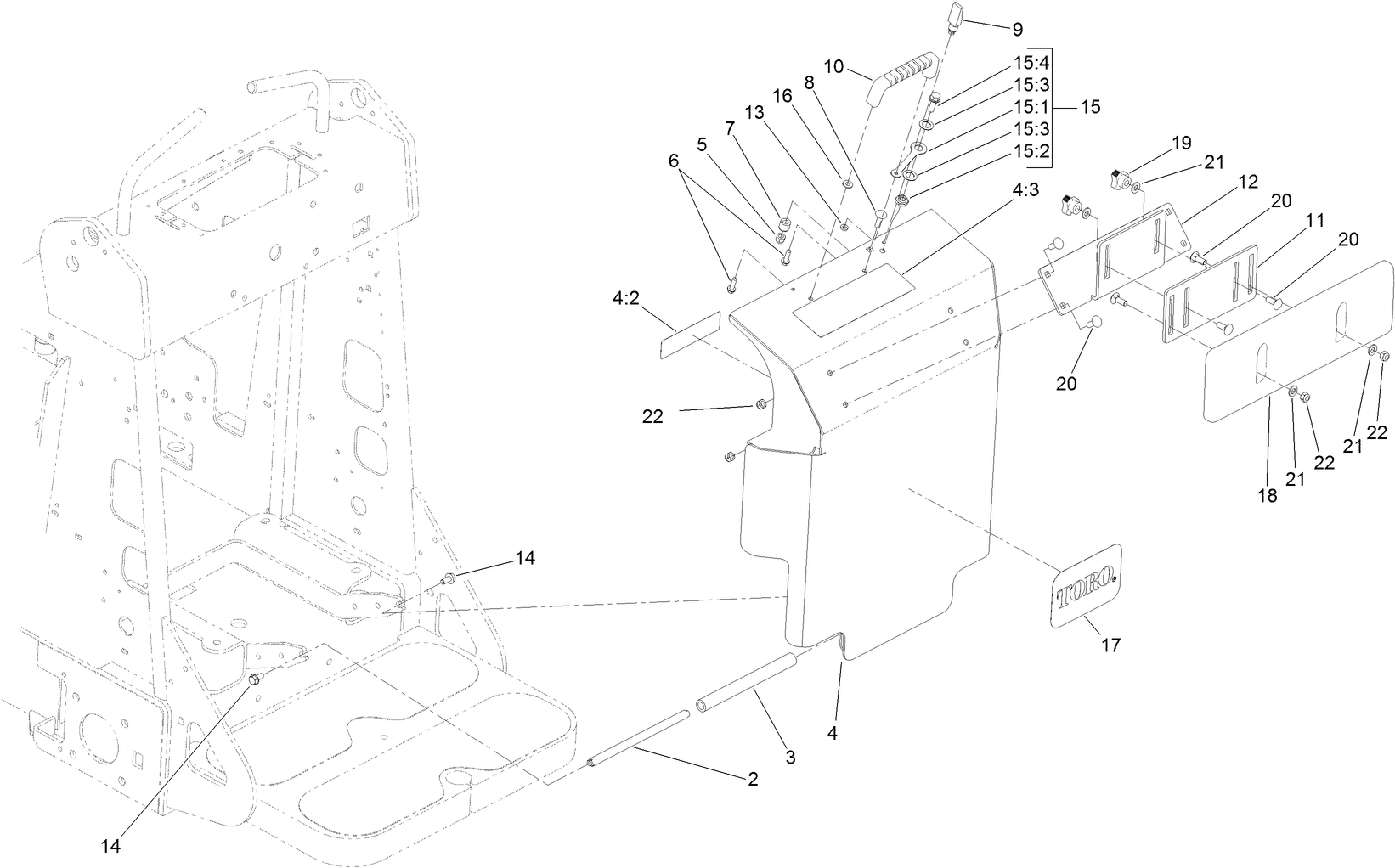 Rear Cover and Thigh Support Assembly