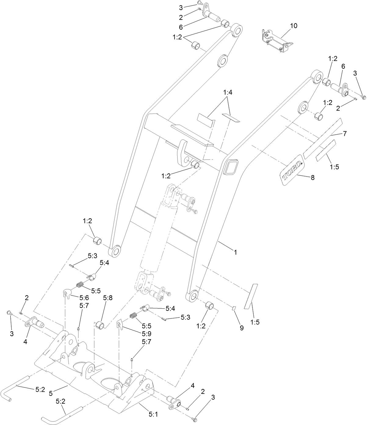 Loader Arm and Quick-Attach Assembly