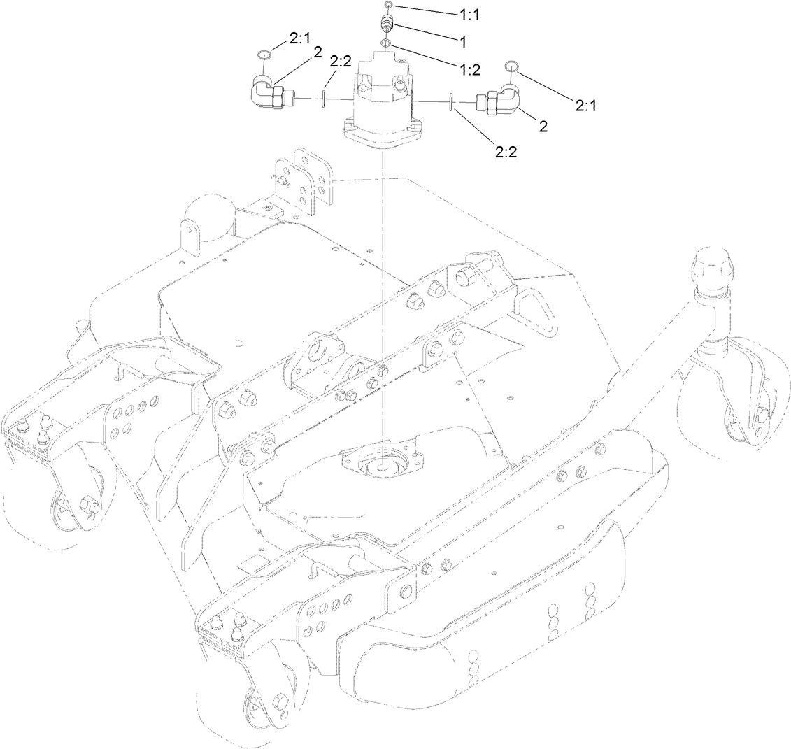 Left Deck Hydraulic Fitting Assembly