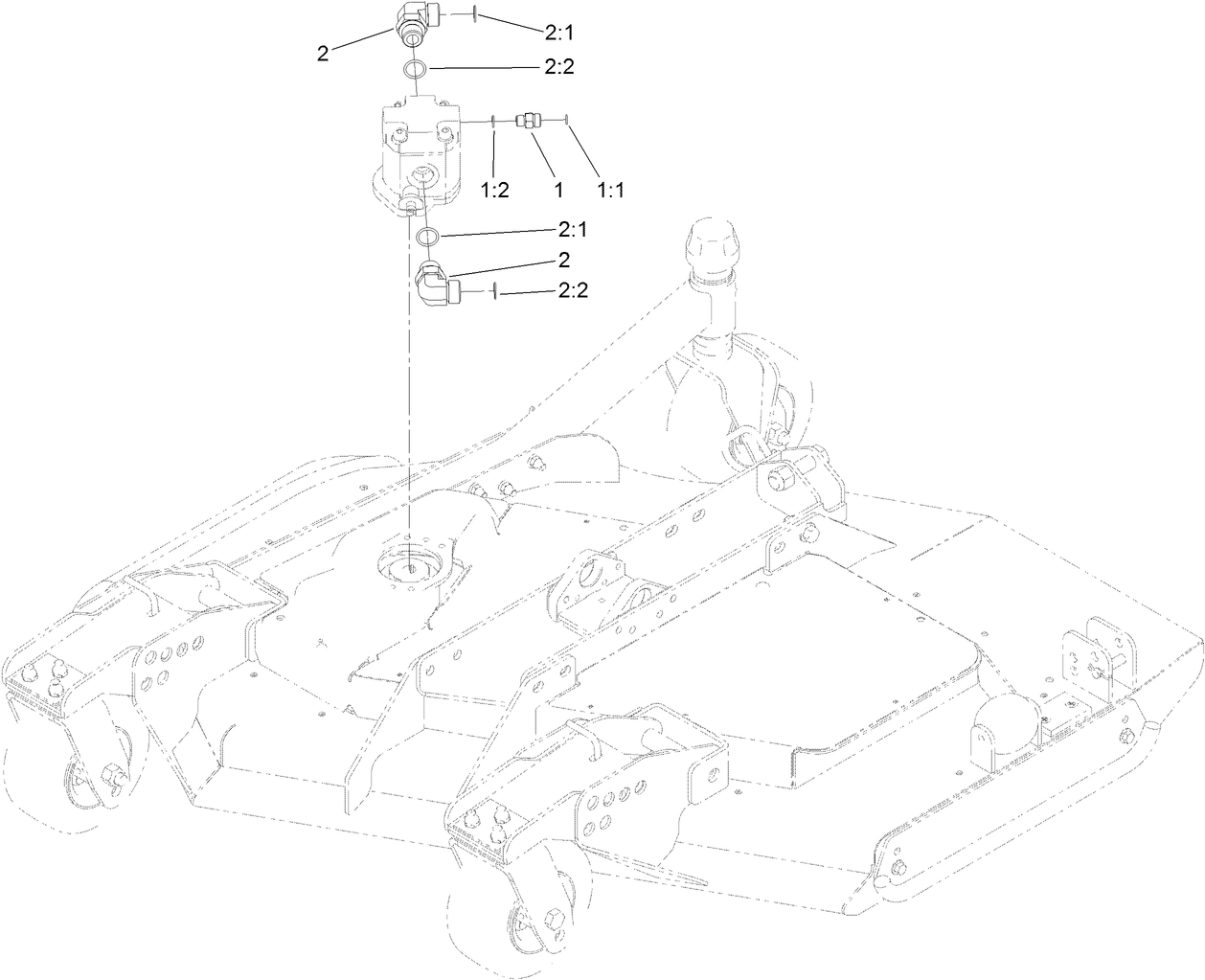 Right Deck Hydraulic Fitting Assembly