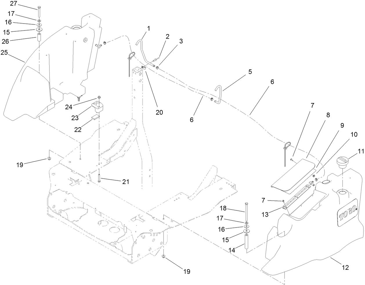 Left-Hand and Right-Hand Fuel Tank Assembly