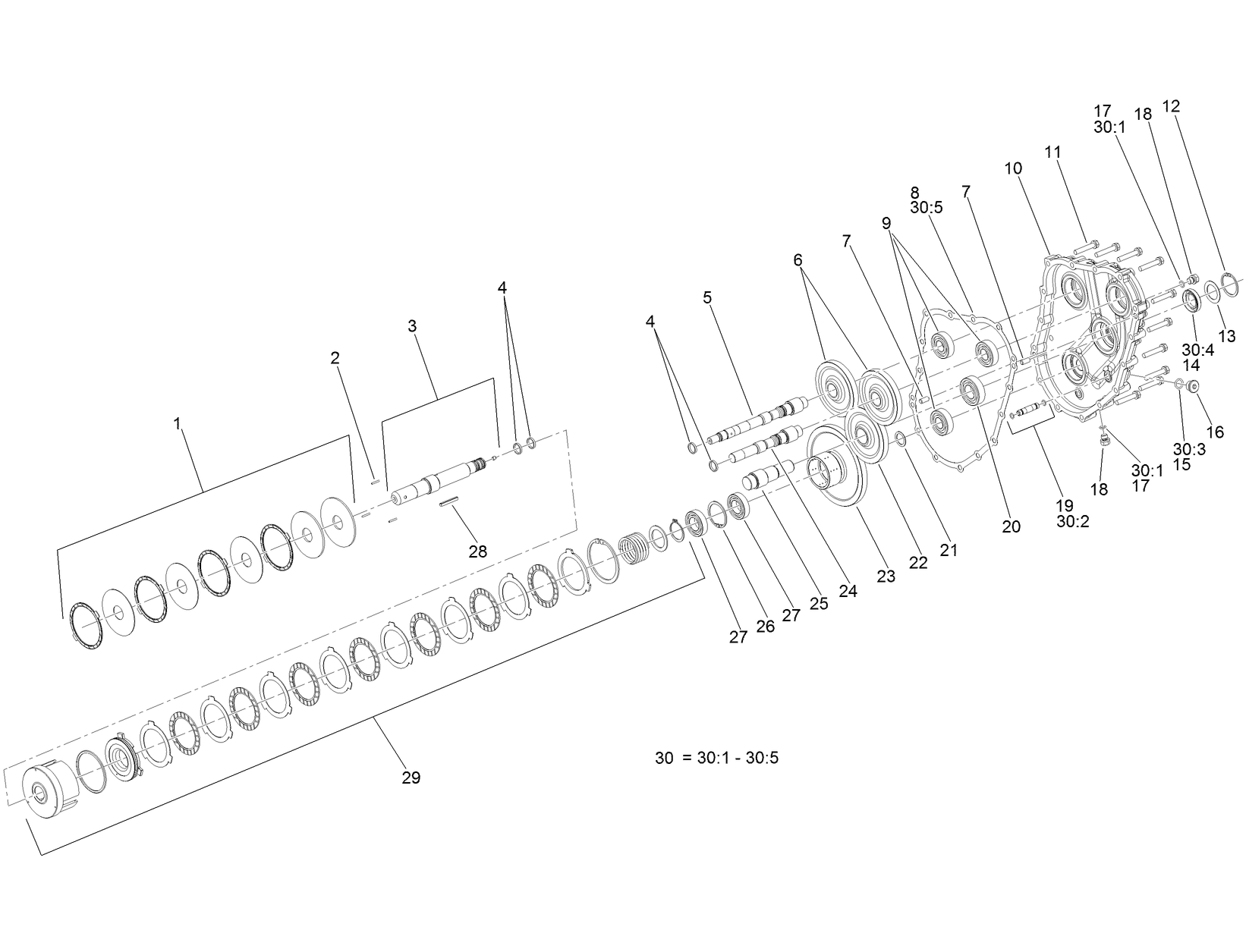 Gear Case and Clutch Assembly Transmission Assembly No. 131-5510
