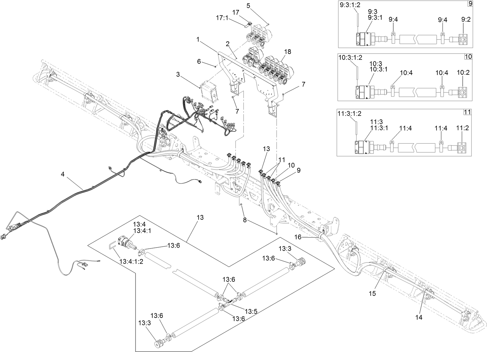 GPS Section Valve, Plumbing and  Wiring Harness Assembly