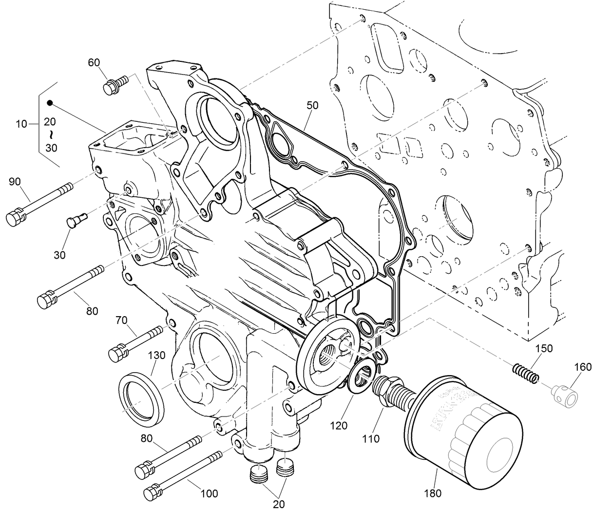 Gear Case and Oil Filter Cartridge Assembly