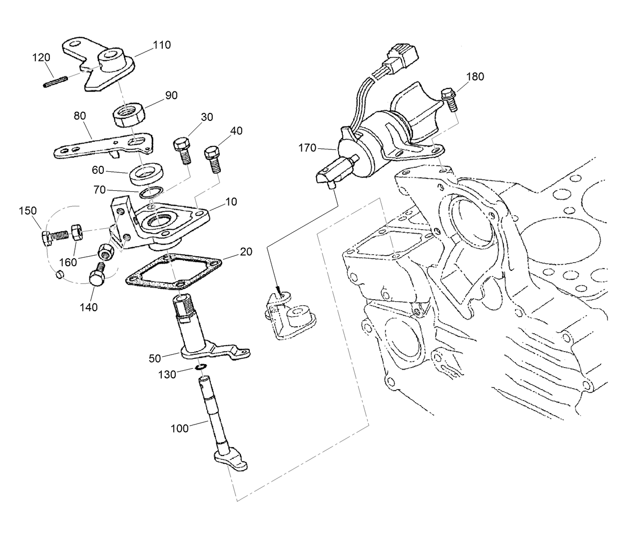 Stop Solenoid and Speed Control Plate Assembly