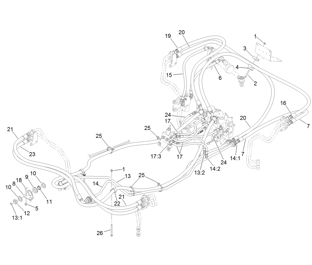 4 Wheel Drive Hydraulic Hose Assembly