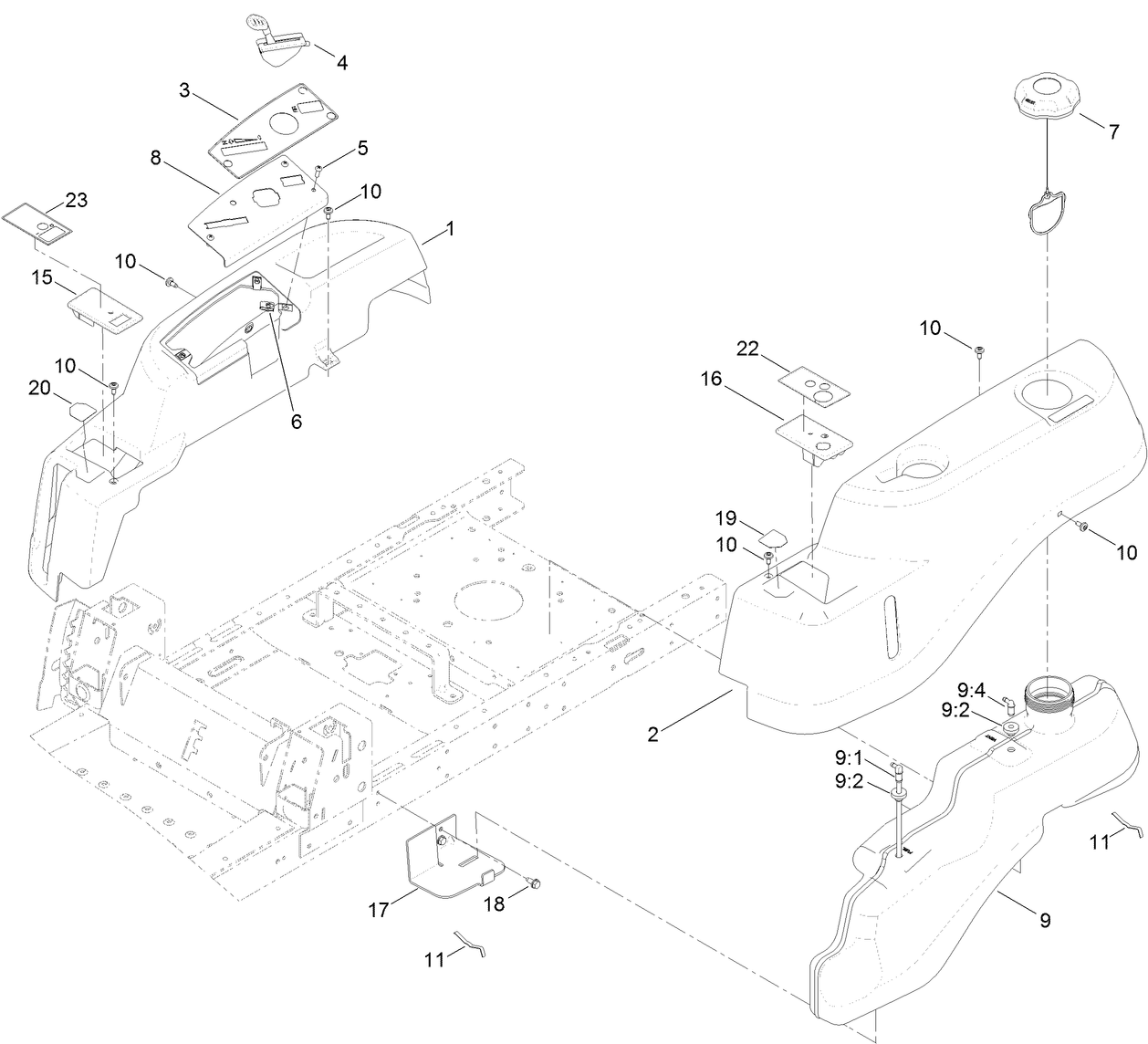 Body Styling and Fuel Tank Assembly
