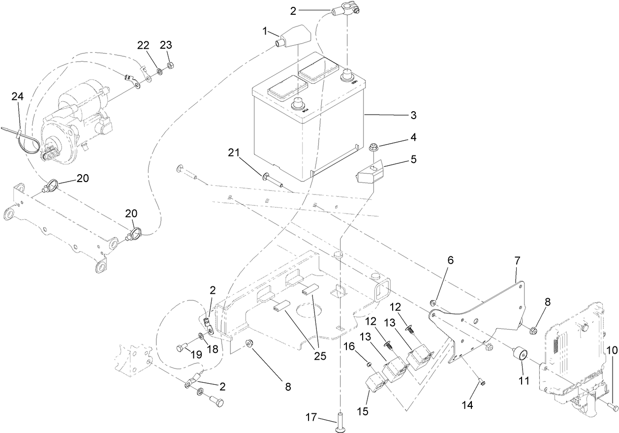 Battery and Relay Assembly