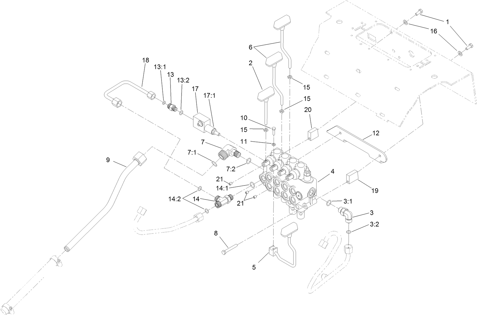 Four Spool Valve Assembly