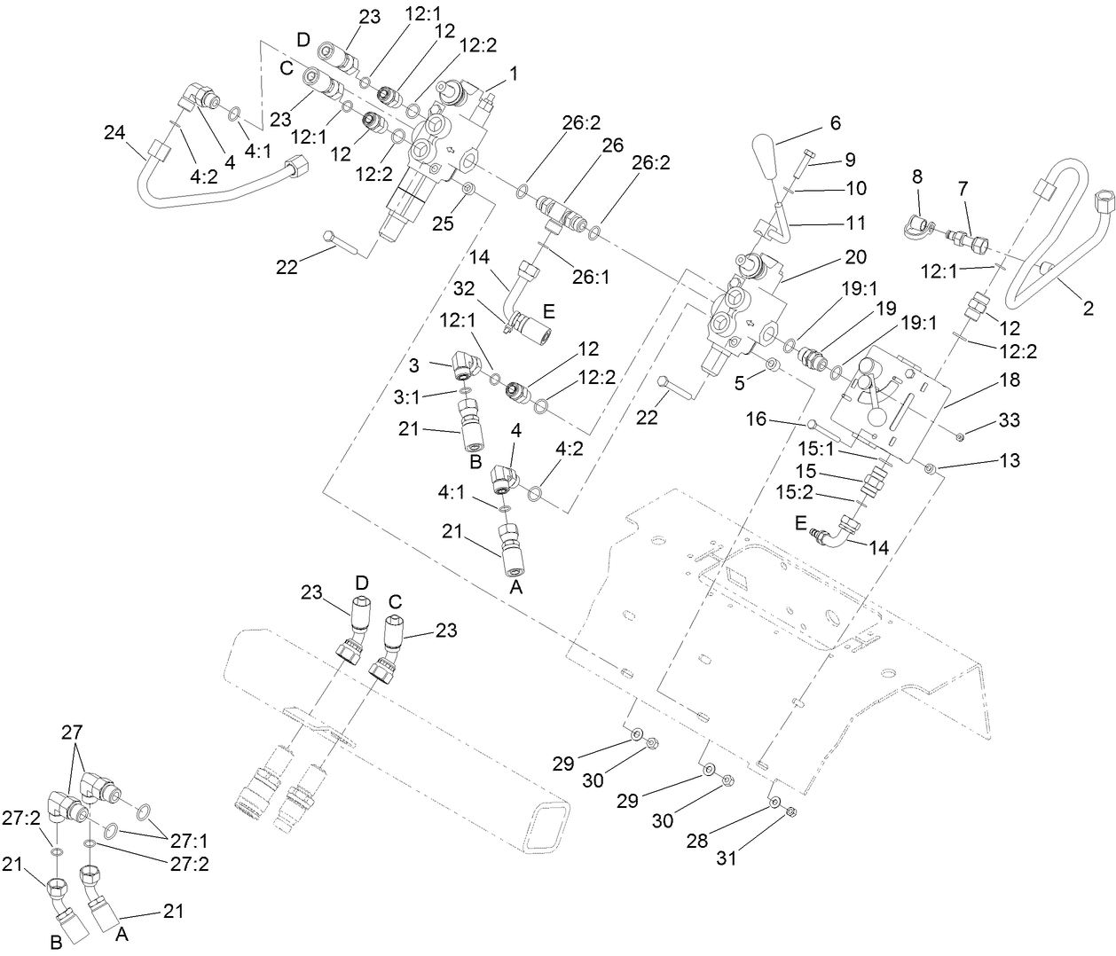 Selector Valve and Auxiliary Valve Assembly