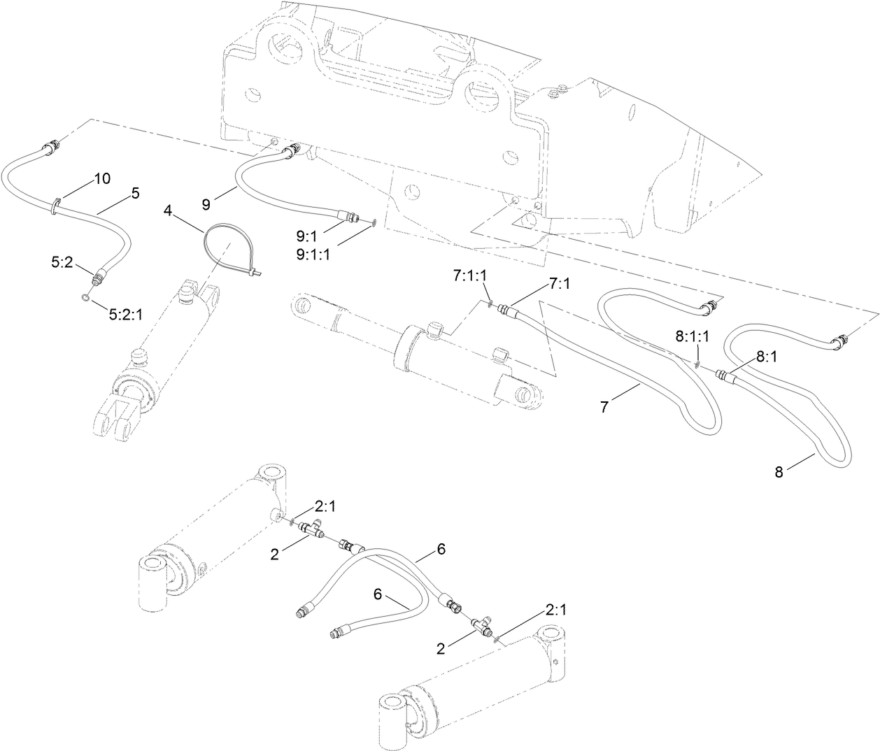 Backfill Blade Hydraulic Plumbing Assembly