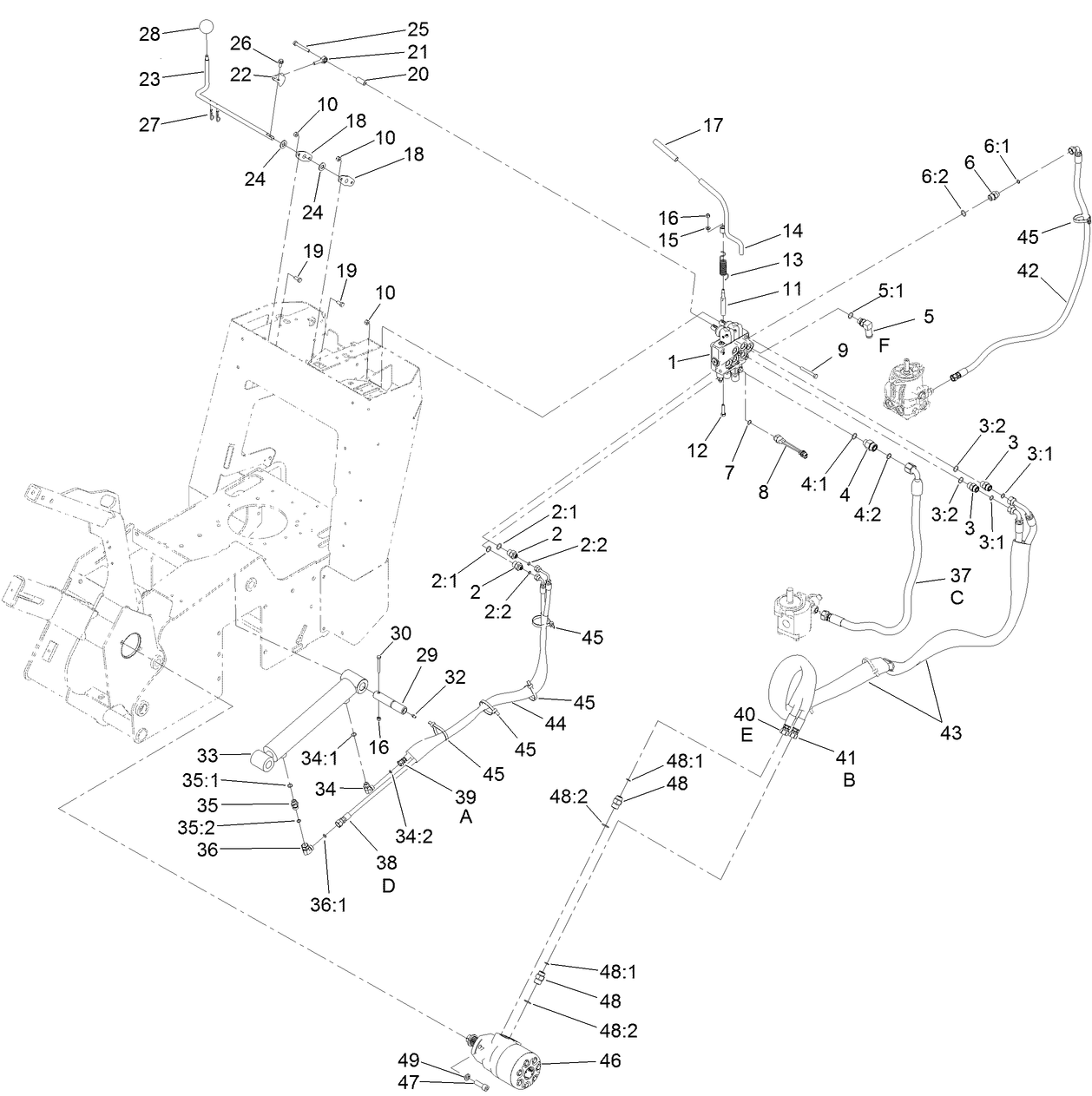2-Spool Valve and Hydraulic Motor Assembly