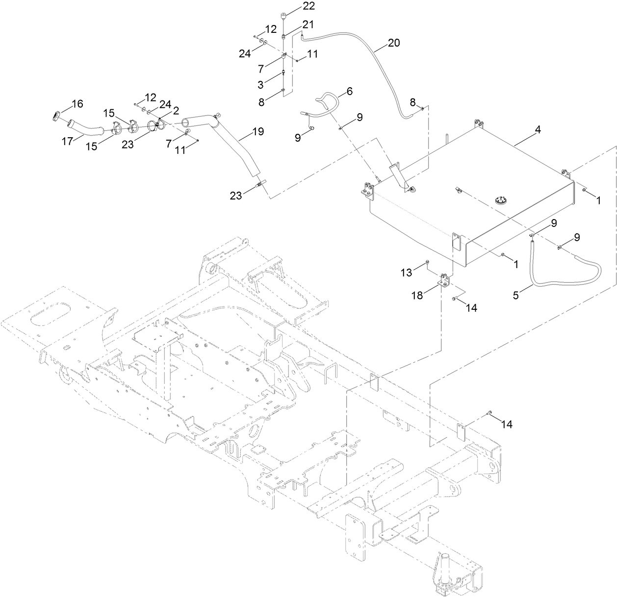 Fuel Tank and Hose Assembly