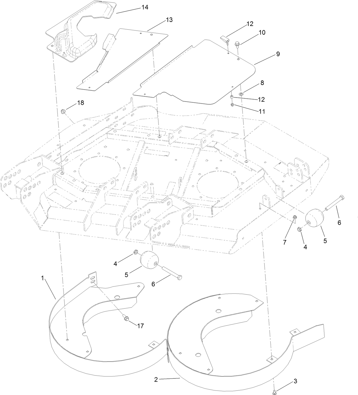 Right Deck Discharge Chamber and Cover Assembly