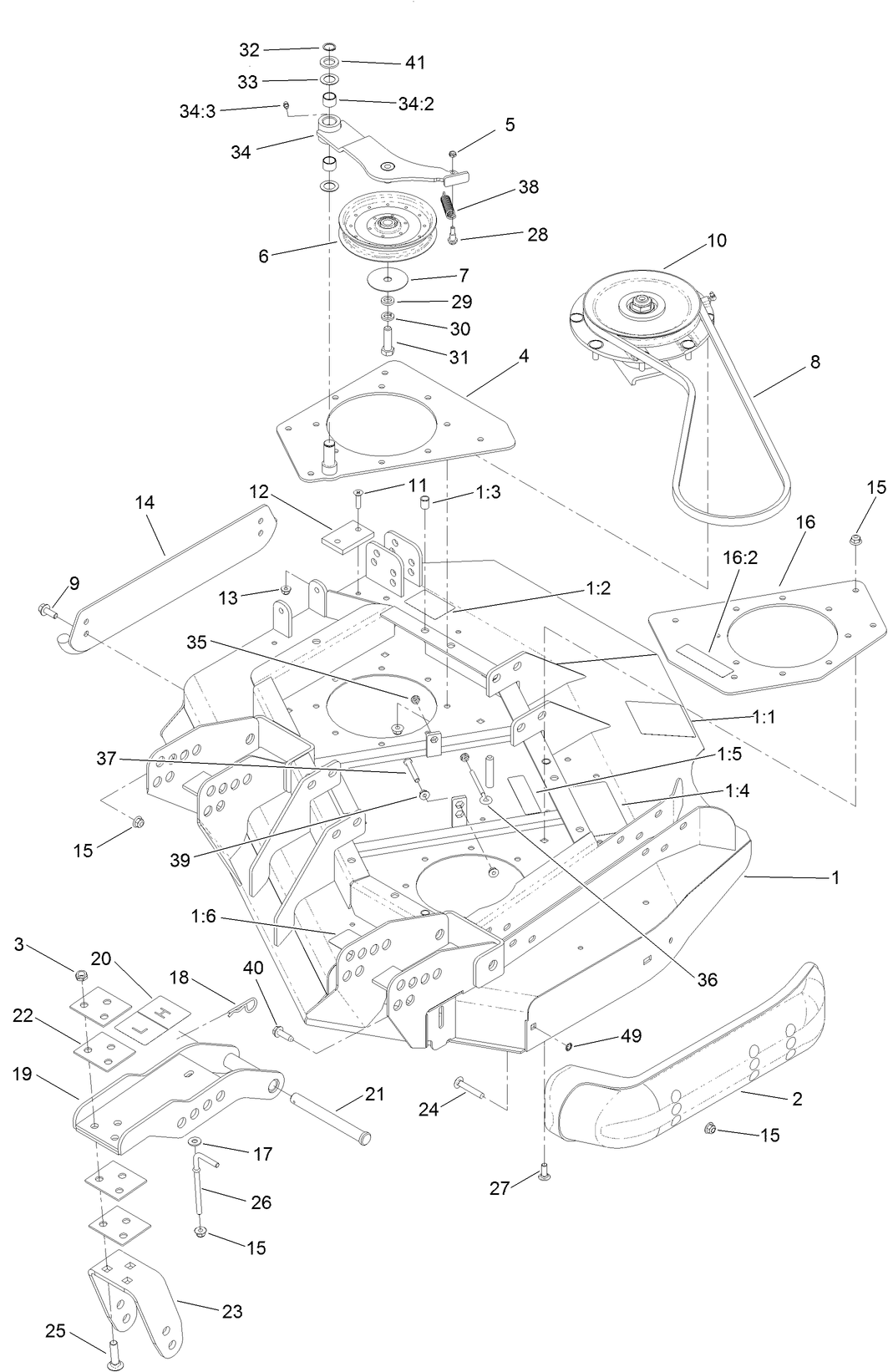 Left Deck, Idler and Skid Assembly