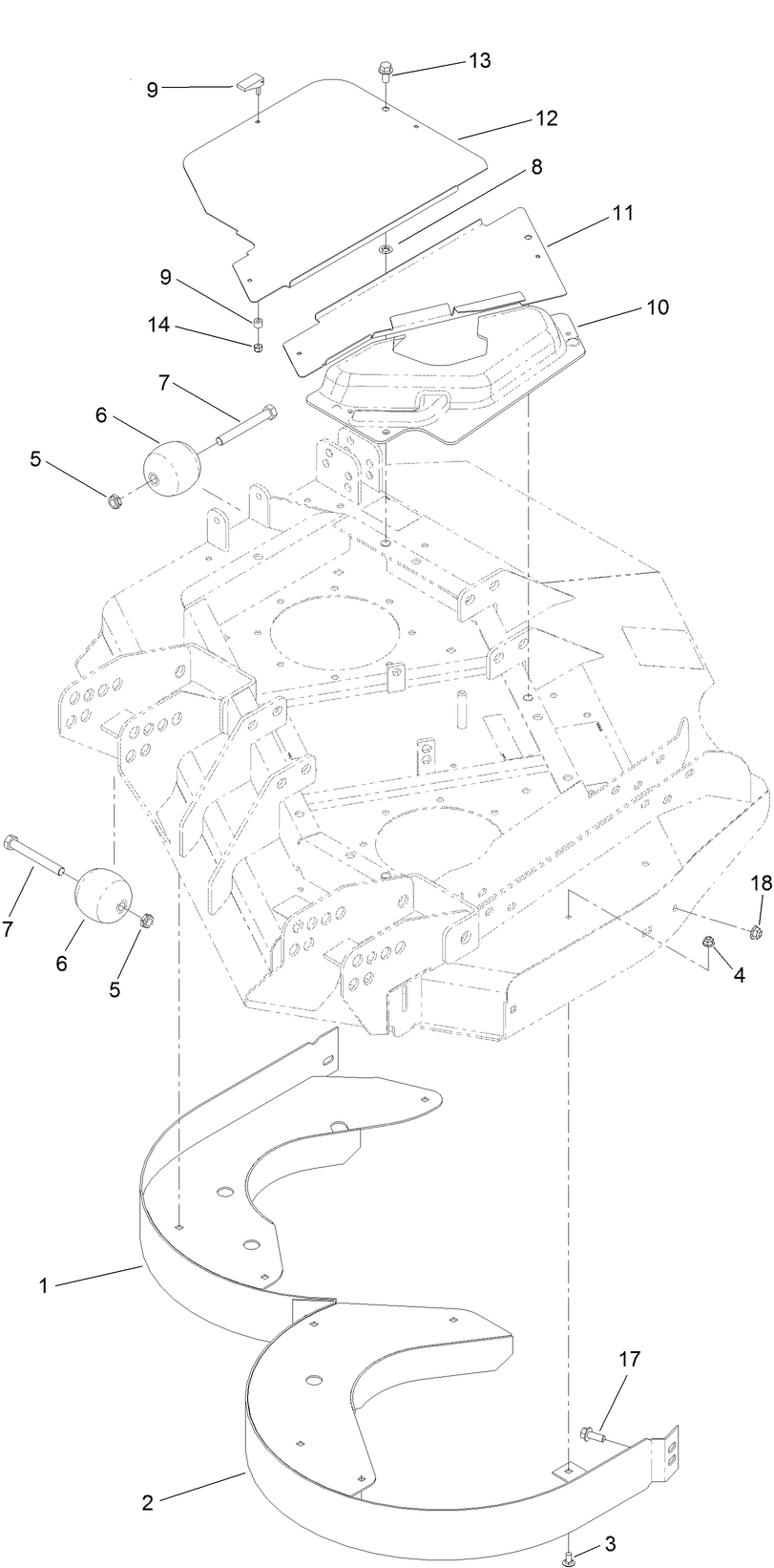 Left Deck Discharge Chamber and Cover Assembly